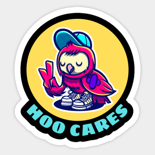 Hoo Cares | Owl Pun Sticker